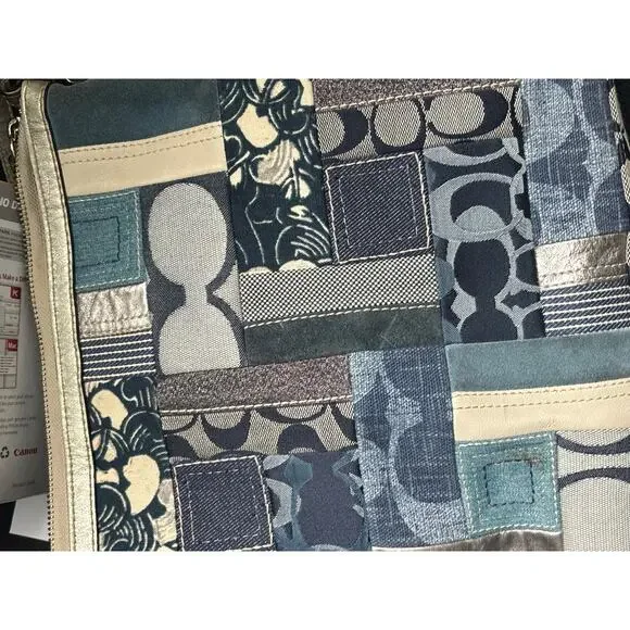 Coach Blue Vintage Denim Patchwork Y2K Coach Shoulder/Crossbody Purse - Picture 9 of 9